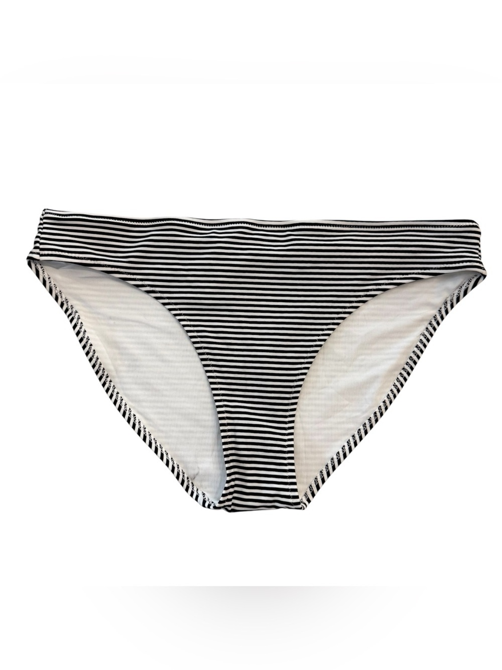 Aerie Women’s Black & White Striped Bikini Bottoms Sz M NWT